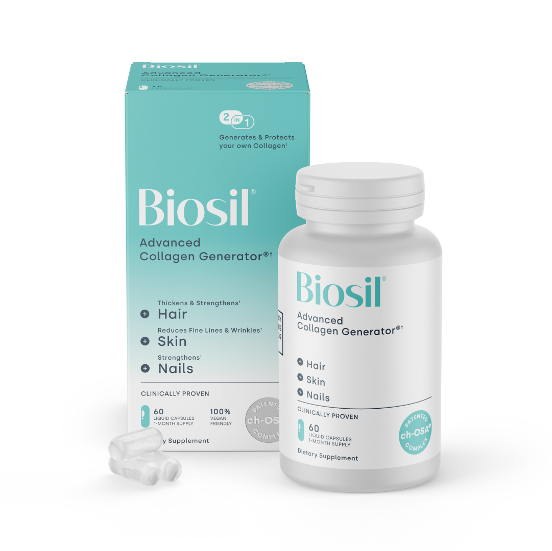 Collagen Booster Supplement - 60 Vegan Capsules - Patented ch-OSA Activator for Skin, Hair, Nails & Joints - Supports Natural Production - 30-Day Supply