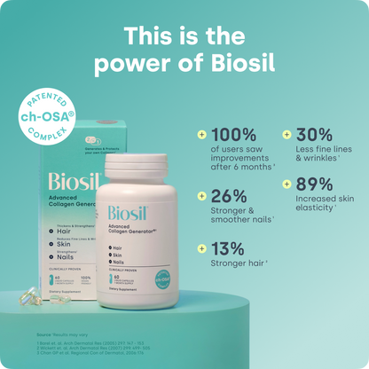 Collagen Booster Supplement - 60 Vegan Capsules - Patented ch-OSA Activator for Skin, Hair, Nails & Joints - Supports Natural Production - 30-Day Supply