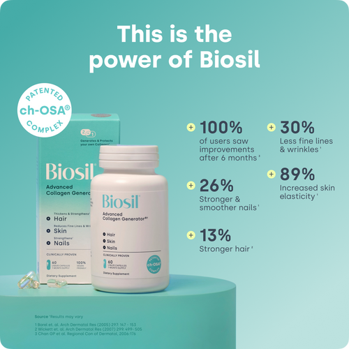 Collagen Booster Supplement - 60 Vegan Capsules - Patented ch-OSA Activator for Skin, Hair, Nails & Joints - Supports Natural Production - 30-Day Supply